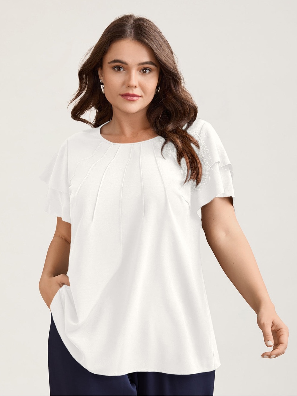 BloomChic White Chiffon Top